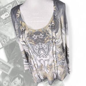 Y2k graphic Long Sleeve Gemstone‎ Live and Let Live Top
